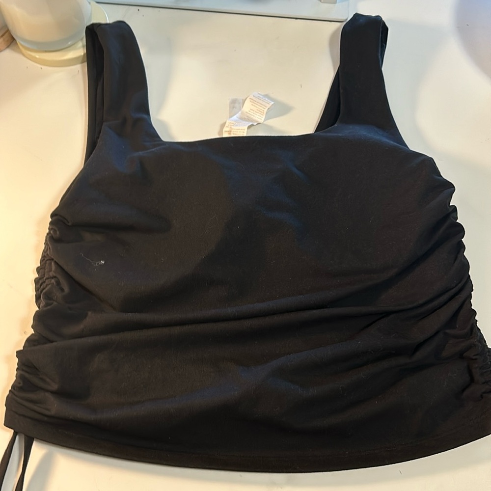 Fabletics Black Tank Top Cinched Sides